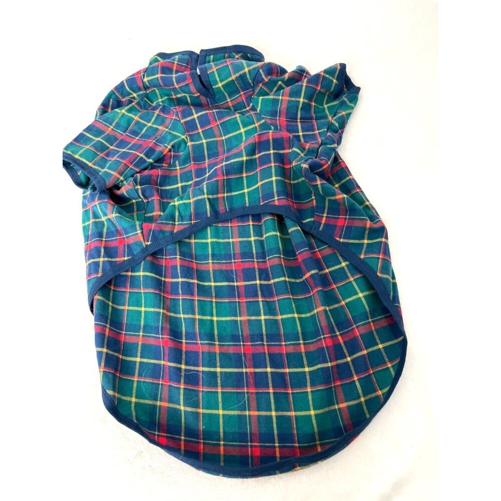 The Company Store XL Green Plaid Dog Pet Pajamas NEW Holiday Photos Cotton
